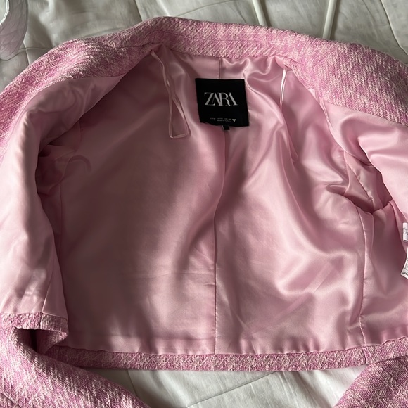 Zara milk pink crop top blazer - Picture 3 of 3